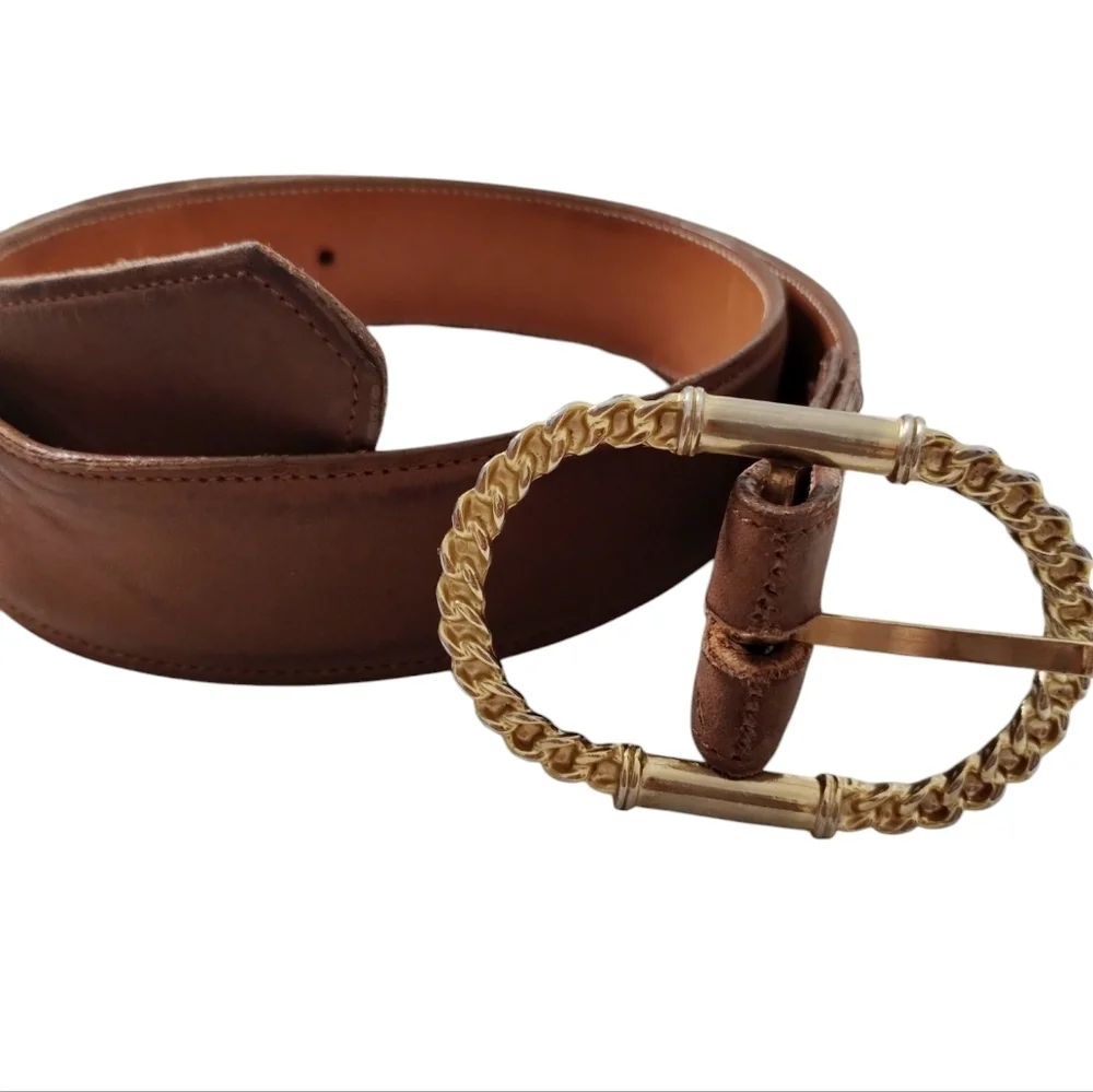 Zele Vintage Full‎ Grain Cowhide Leather Belt Womens size Med 30 Western, Casual